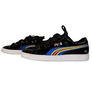 PUMA Basket X Dee & Ricky Men’s Black Patent Leather Sneakers Shoes Size 10 EUC